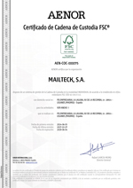 Certificado cadena de custodia FSC 