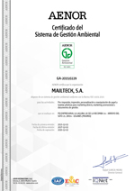 Certificado gestión ambiental ISO 14001